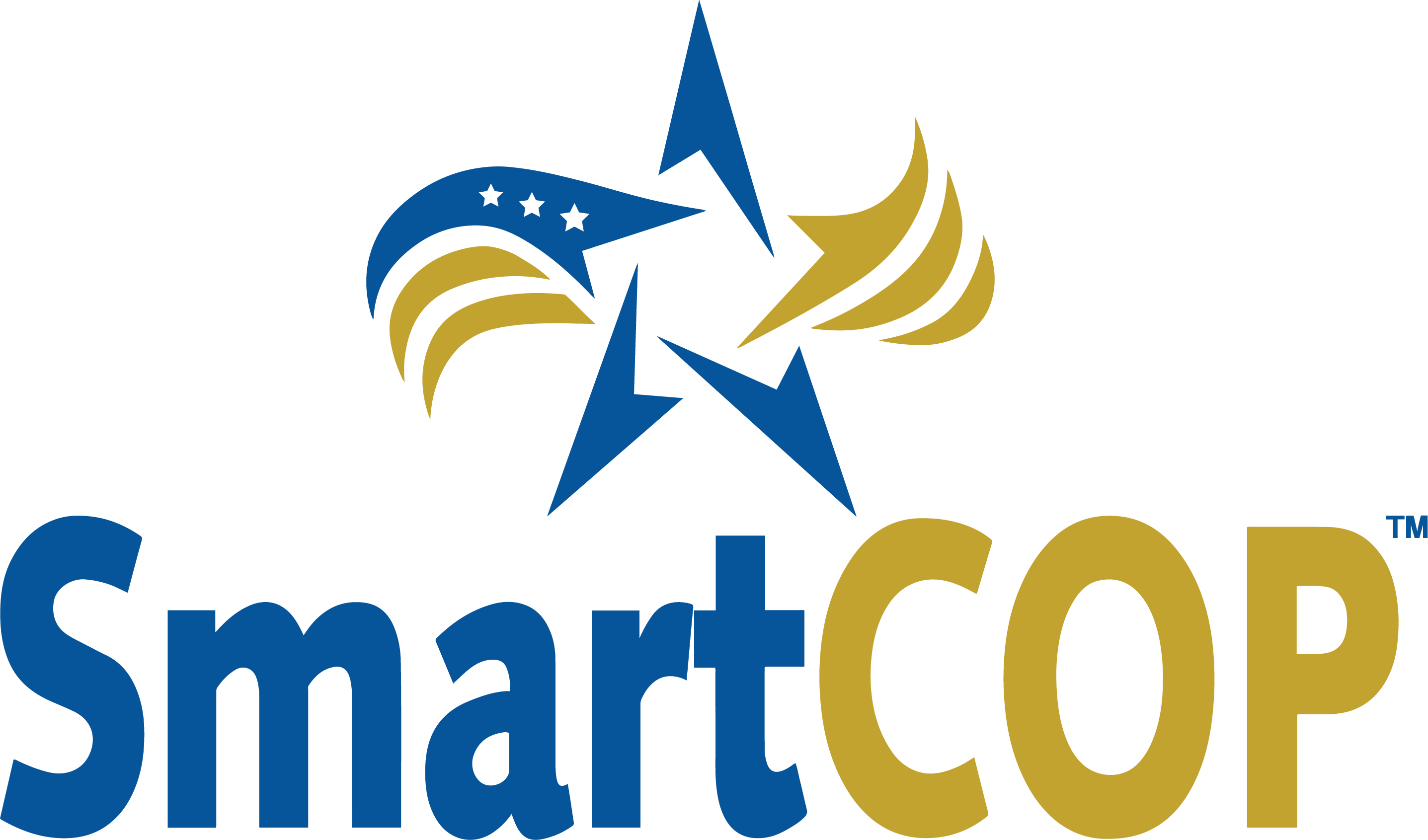 Full color, vertical SmartCOP logo. The star is stacked above the name.