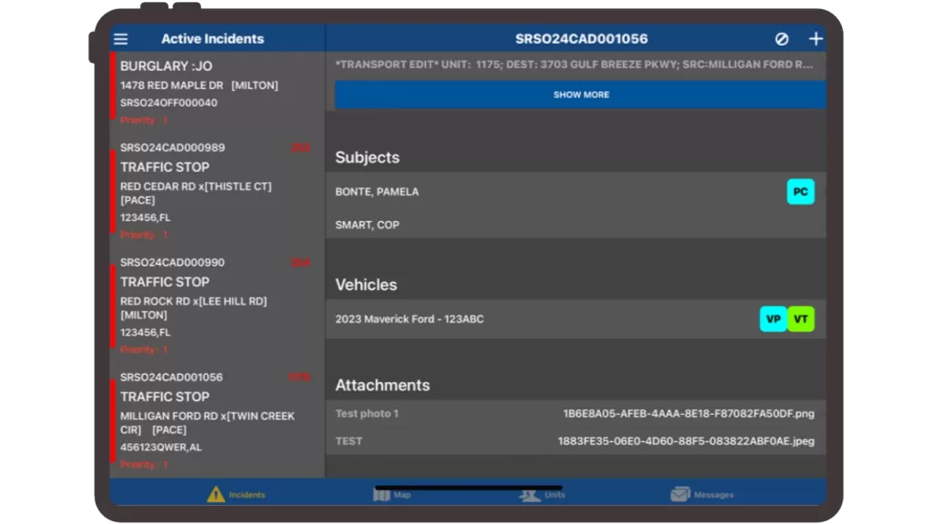 SmartMOBILE is designed for command staff and law enforcement officers who need to know about important CAD calls but don't have access to the SmartMCT. This includes Patrol officers, Investigators, and Command staff.