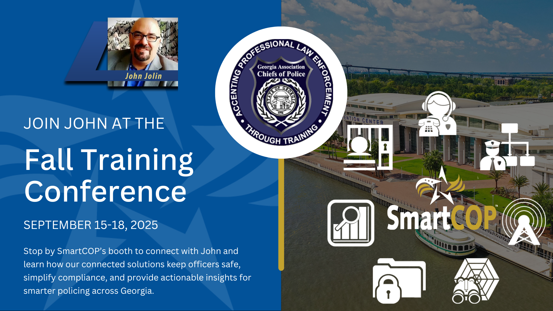 SmartCOP is excited to join the 2025 GACP Fall Training Conference in Savannah, September 15–18.