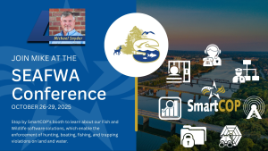 Join SmartCOP at SEAFWA 2025 in Biloxi, MS, Oct 26–29. Explore CAD, RMS, and enforcement tools designed to support conservation and wildlife agencies.