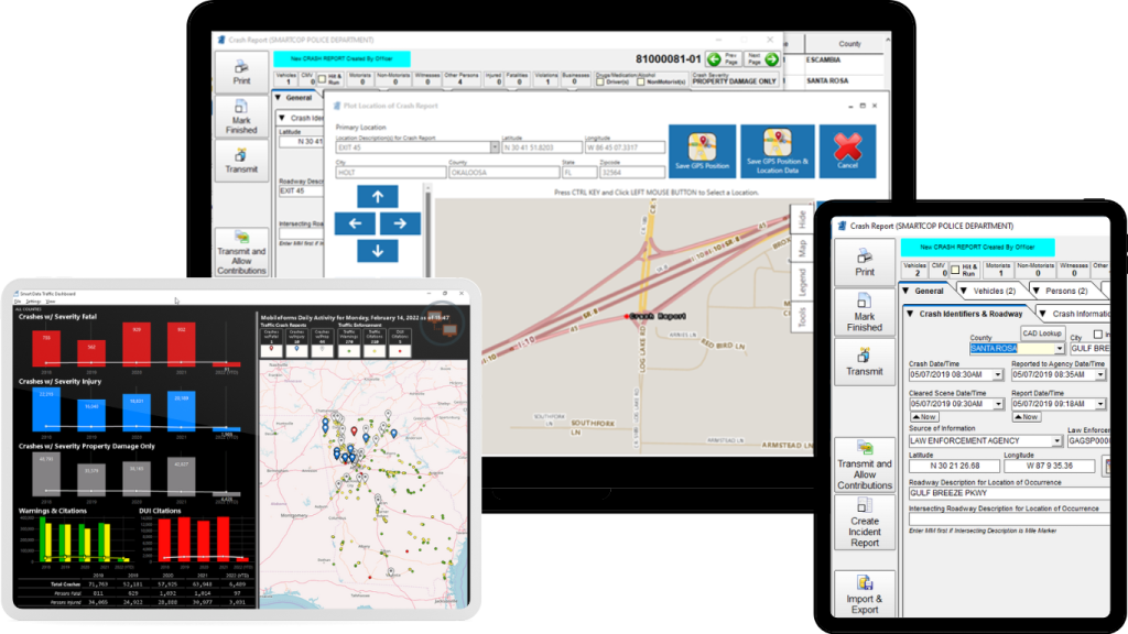 SmartCOP's Traffic Accident / eCrash module provides a complete, state-compliant crash reporting solution that is 100% MMUCC compliant.