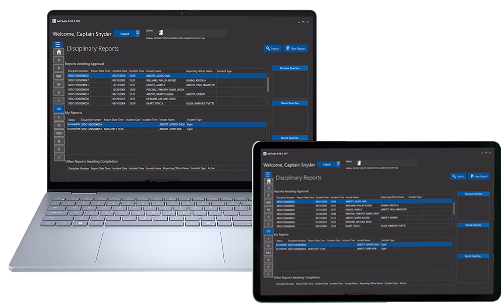 SmartJAIL makes it easy to track inmate movements and stay compliant with built-in reporting tools.