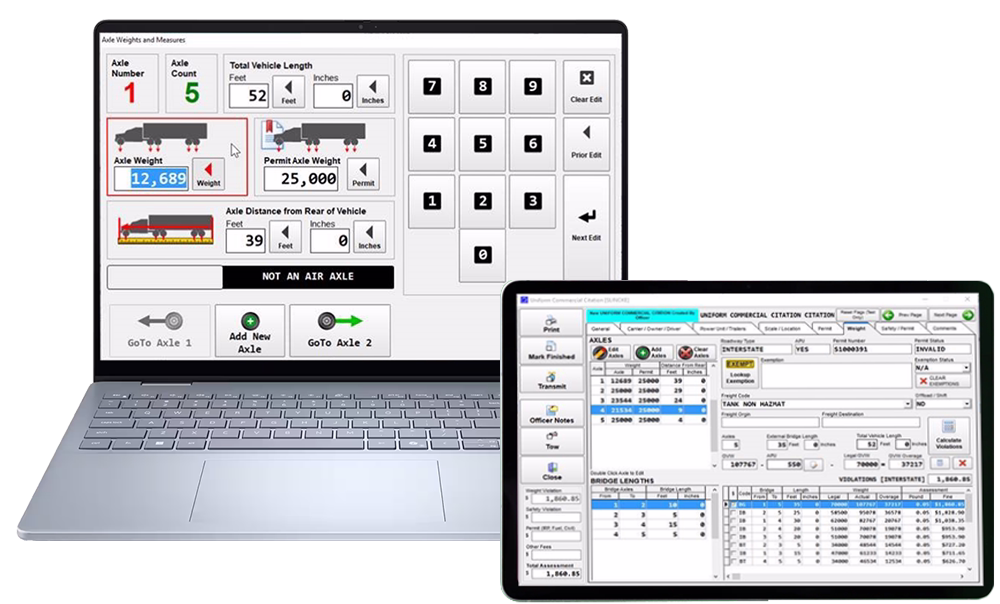 SmartMOBILE offers a range of Commercial Vehicle Enforcement reports, including citations for commercial vehicle enforcement, safety violations, and overweight violations.