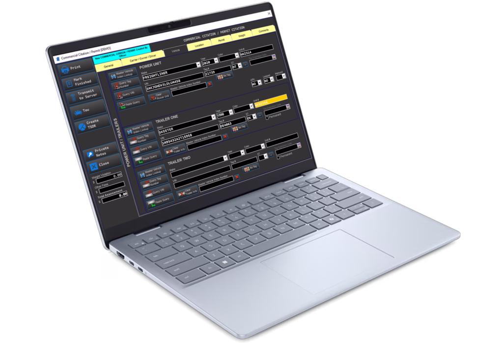 SmartCOP's built-in commercial citation permitting tools allow enforcement officers and administrators to quickly generate temporary permits directly in the field, ensuring compliance